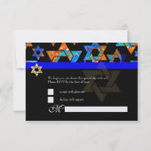 PixDezines rsvp Starsサイケデリック、バー（ユダヤ教の）バル・ミツバー 招待状 (裏面)