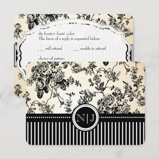 PixDezines rsvp toile/バラ/black (正面/裏面)