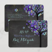 PixDezines rsvp tree of lifeバルミツワー 招待状 (正面/裏面)