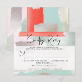 PixDezines RSVP w Meal, モダンArt, Mint Coral (正面/裏面)