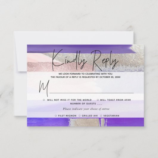 PixDezines RSVP w Meal, モダンArt, Purple Silver (正面)