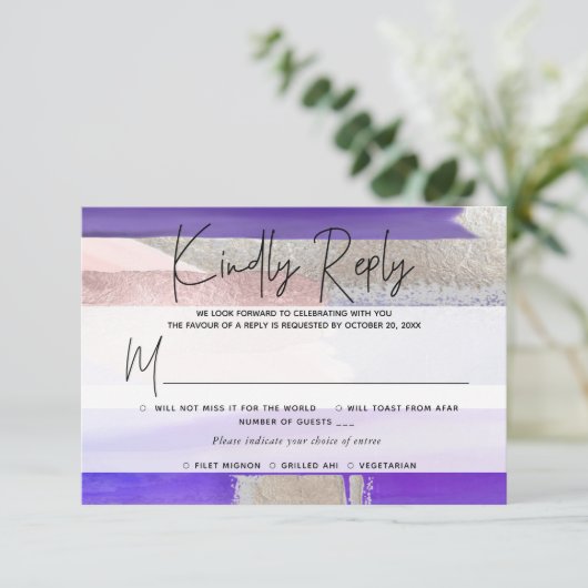 PixDezines RSVP w Meal, モダンArt, Purple Silver (スタンド正面)