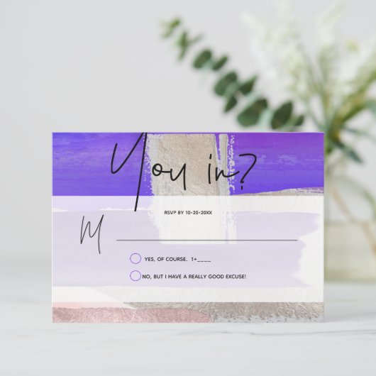 PixDezines RSVP w Meal, モダンArt, Purple Silver (スタンド正面)