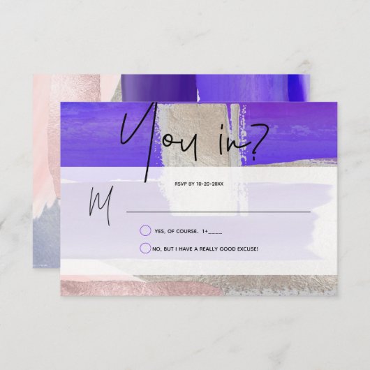 PixDezines RSVP w Meal, モダンArt, Purple Silver (正面/裏面)