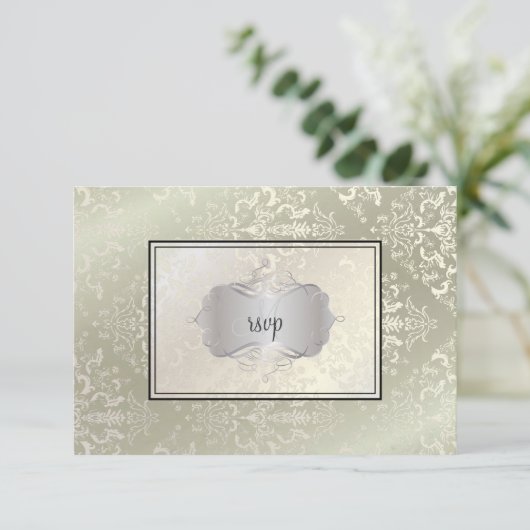 PixDezines rsvpÉtienneダマスク 出欠カード (スタンド正面)