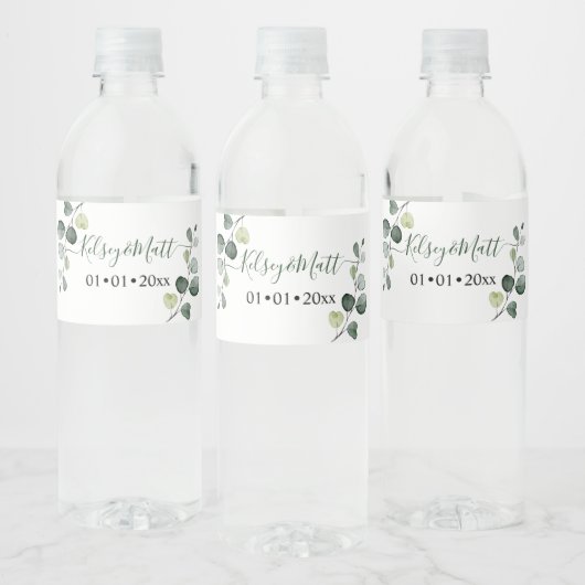 PixDezines Rusttic Water color Greenery Eucalyptus ペットボトルラベル (ボトル)