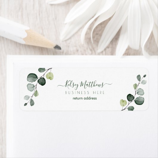 PixDezines Rusttic Water color Greenery Eucalyptus ラベル (インサイチュ)