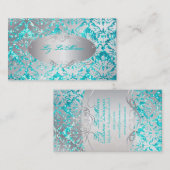 PixDezines sabine damask/フェイクグリッター 名刺 (正面/裏面)