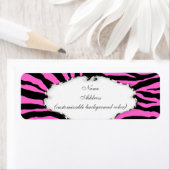 PixDezines Safari、ホットピンク+ブラック、ゼブラ ラベル (インサイチュ)