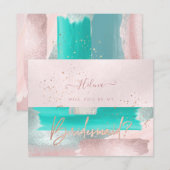 PixDezines Sage赤面+アクアが…花嫁介添人 招待状 (正面/裏面)