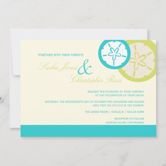 PixDezines Sandollar Starfish/DIY Color!! 招待状 (裏面)