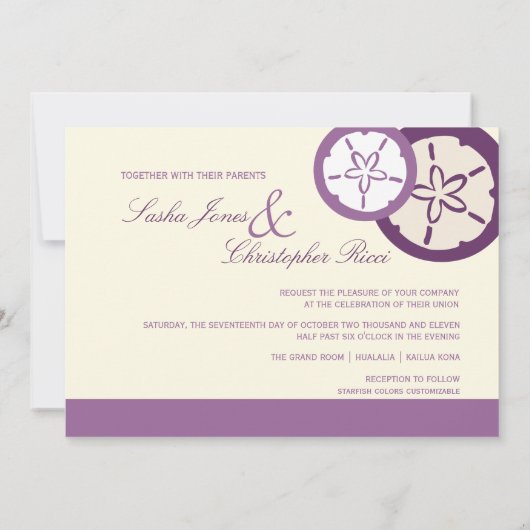 PixDezines Sandollar Starfish/DIY Color!! 招待状 (裏面)