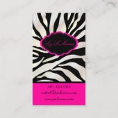 PixDezines Sassyゼブラパターン/DIYカラー/黒 名刺 (裏面)