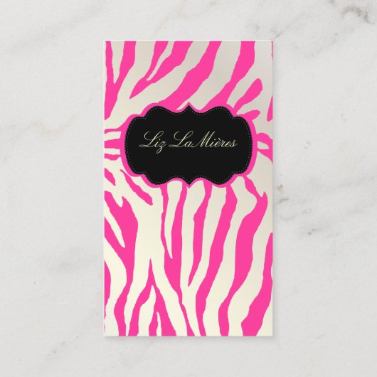 PixDezines Sassyゼブラ印刷 名刺 (裏面)