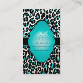 PixDezines Sassy cheetahプリント/ティール（緑がかった色）/diy背景 名刺 (裏面)