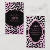 PixDezines Sassy cheetahプリント/ピンク+ブラック 名刺 (正面/裏面)