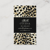 PixDezines Sassy cheetahプリント/青+黒 名刺 (裏面)