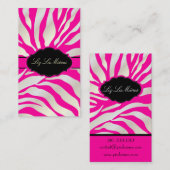 PixDezines Sassy zebra pattern/DIY color/hot pink 名刺 (正面/裏面)