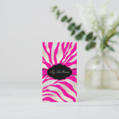 PixDezines Sassy zebra pattern/DIY color/hot pink 名刺 (スタンド正面)