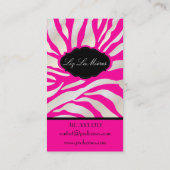 PixDezines Sassy zebra pattern/DIY color/hot pink 名刺 (裏面)