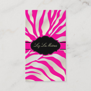 PixDezines Sassy zebra pattern/DIY color/hot pink 名刺