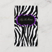 PixDezines Sassy zebra print 名刺 (裏面)