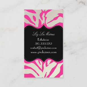 PixDezines Sassy zebra print 名刺