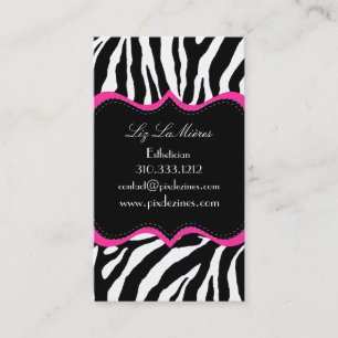PixDezines Sassy zebra print 名刺