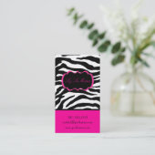 PixDezines Sassy zebra print/hot pink+black 名刺 (スタンド正面)