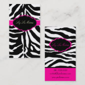 PixDezines Sassy zebra print/hot pink+black 名刺 (正面/裏面)