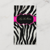 PixDezines Sassy zebra print/hot pink+black 名刺 (裏面)