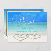 PixDezines/save日付/ハート/砂 案内ポストカード (正面/裏面)