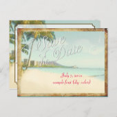 PixDezines/save日付/ヴィンテージダイヤモンドヘッド 案内ポストカード (正面/裏面)