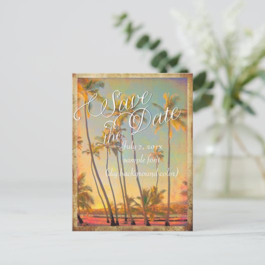PixDezines/save日付/ヴィンテージハワイ 案内ポストカード (スタンド正面)