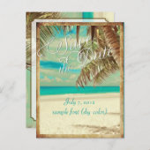 PixDezines/save日付/ヴィンテージハワイ 案内ポストカード (正面/裏面)