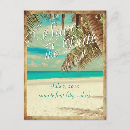 PixDezines/save日付/ヴィンテージハワイ 案内ポストカード (正面)