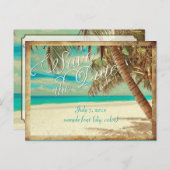 PixDezines/save日付/ヴィンテージハワイ 案内ポストカード (正面/裏面)