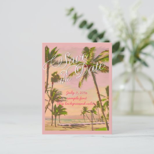 PixDezines/save日付/ヴィンテージハワイ 案内ポストカード (スタンド正面)