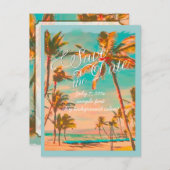 PixDezines/save日付/ヴィンテージハワイ 案内ポストカード (正面/裏面)