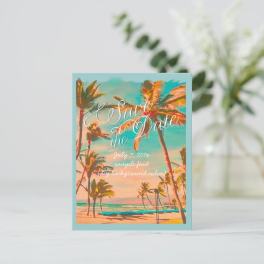 PixDezines/save日付/ヴィンテージハワイ 案内ポストカード (スタンド正面)