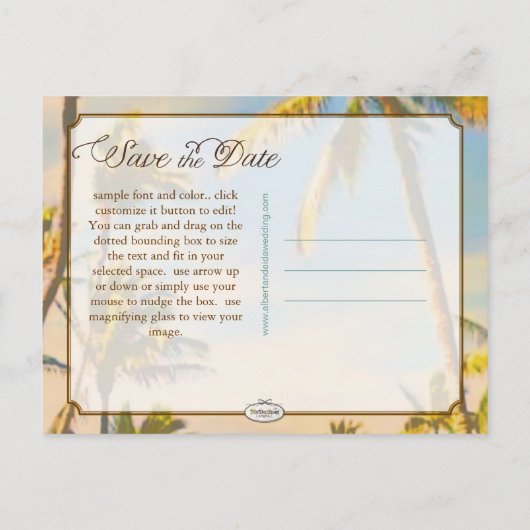 PixDezines/save日付/ヴィンテージハワイ 案内ポストカード (裏面)