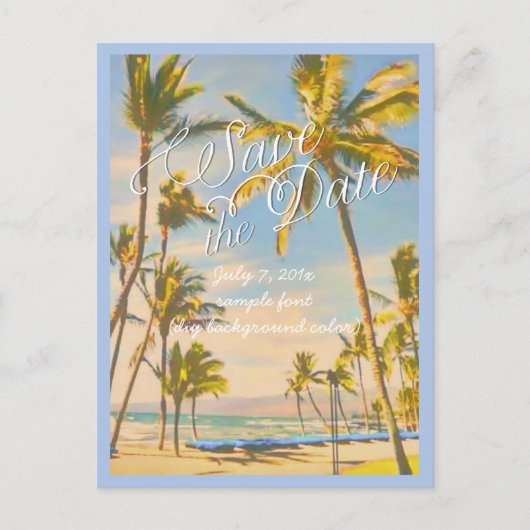 PixDezines/save日付/ヴィンテージハワイ 案内ポストカード (正面)