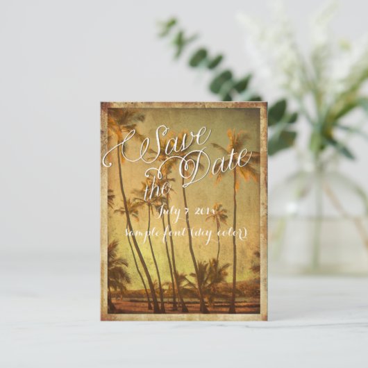 PixDezines/save日付/ヴィンテージハワイ 案内ポストカード (スタンド正面)