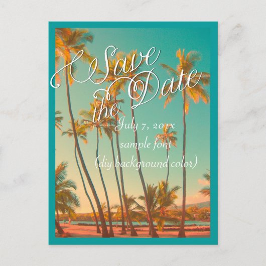 PixDezines/save日付/ヴィンテージハワイ 案内ポストカード (正面)