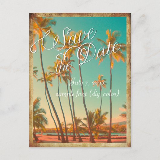 PixDezines/save日付/ヴィンテージハワイ 案内ポストカード (正面)