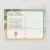 PixDezines/save日付/ヴィンテージ熱帯ビーチ 案内ポストカード (裏面)