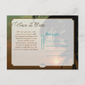 PixDezines/save日付/ヴィンテージ熱帯ビーチ 案内ポストカード (裏面)