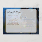 PixDezines/save日付/ヴィンテージ熱帯ビーチ 案内ポストカード (裏面)