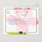 PixDezines/save日付/ヴィンテージ熱帯ビーチ 案内ポストカード (裏面)