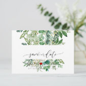 PixDezines Save 日付/グリーン,  エルダー+シダ Save Th セーブザデート (スタンド正面)